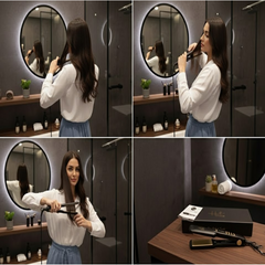 Gold Titanium Frizz Free Multi Functional Hair Straightener HST Studio